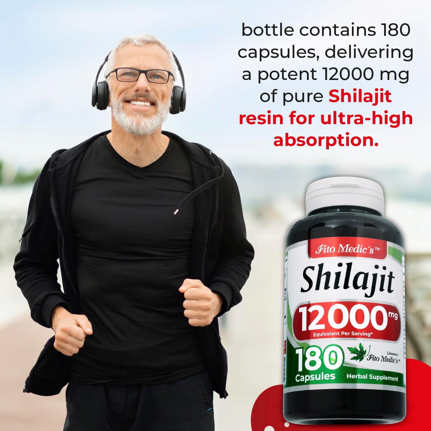 Shilajit | 180 capsules | 12000 mg | Ultra high Absorption.