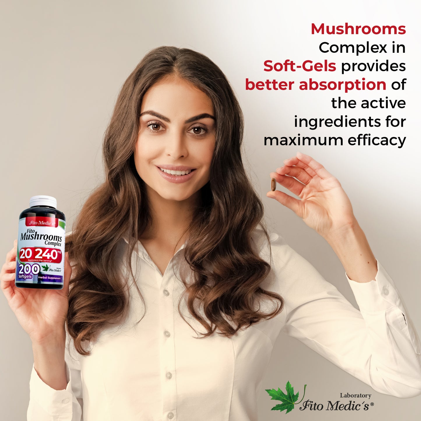 Fito Mushrooms Complex 20240 mg Ultra High Absorption 200 softgels