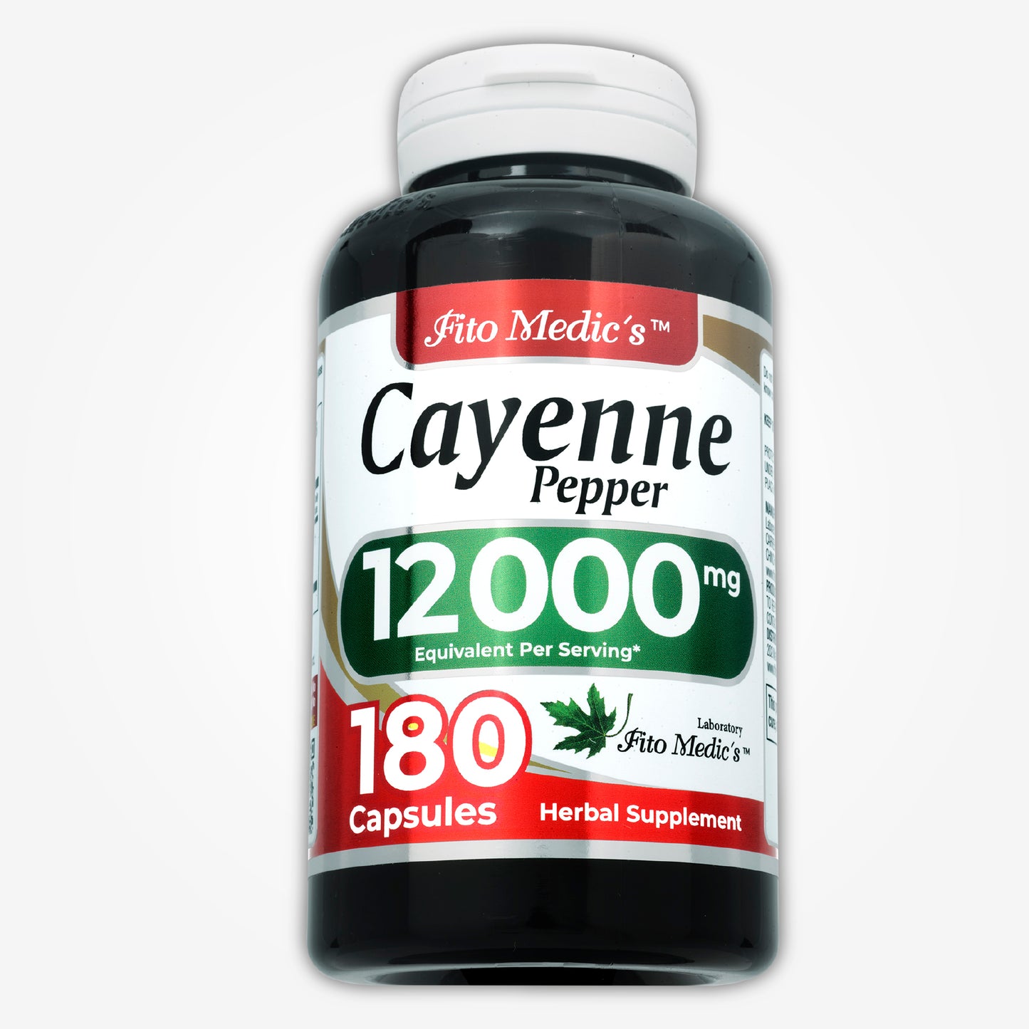Cayenne Pepper Capsules Organic 12000 mg Ultra high Absorption 180 capsules