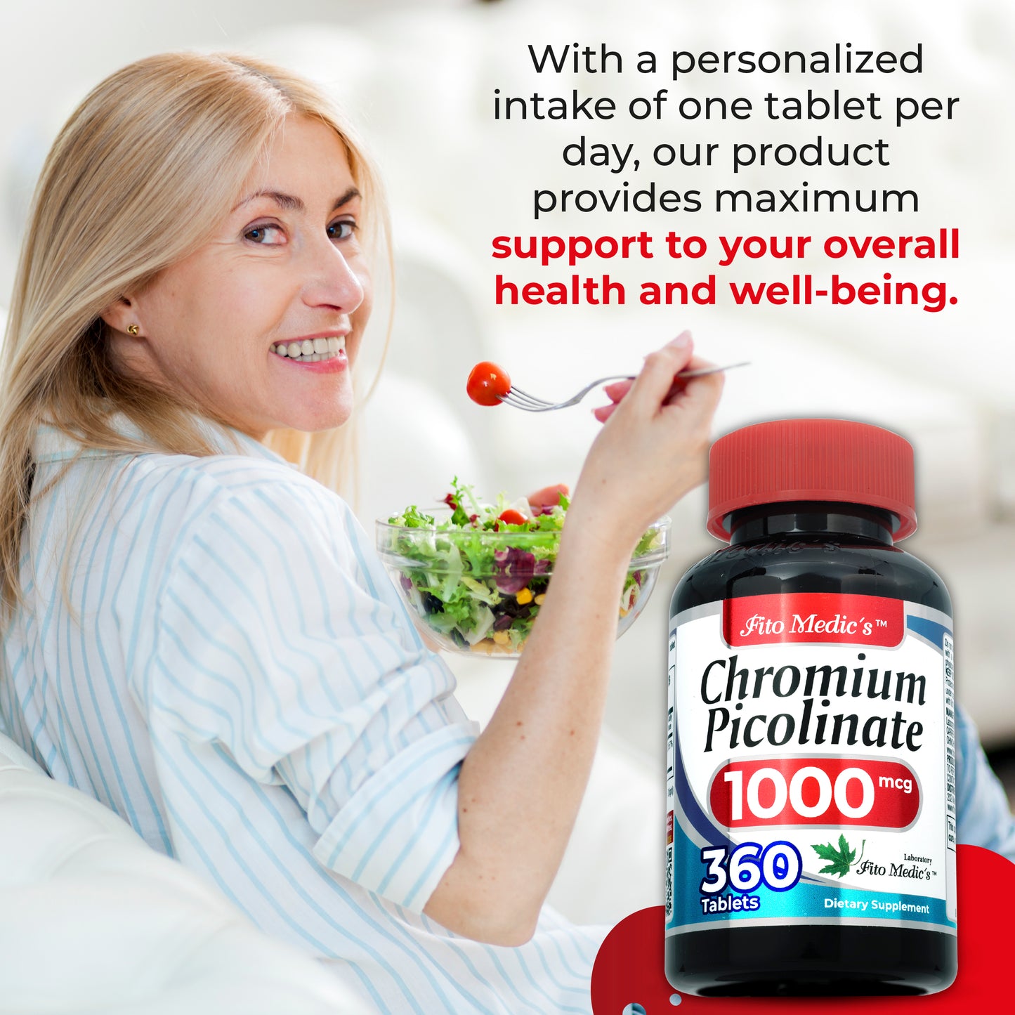 Chromium picolinate | 360 tab | 1000mcg | Ultra high Absorption.