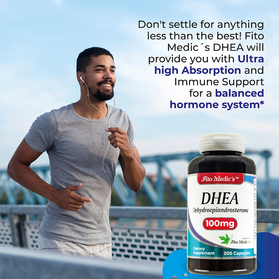 DHEA - 100 mg- 200 Capsules - Ultra High Absorption
