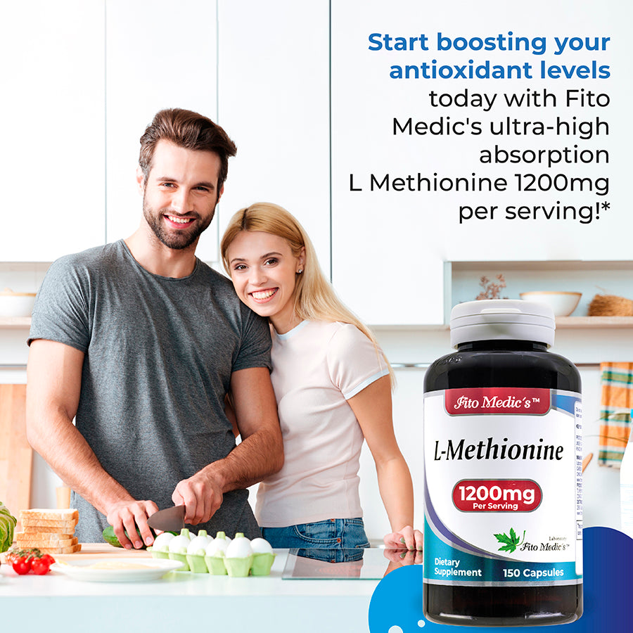 L Methionine 1200mg- 150 Capsules - Ultra high Absorption.