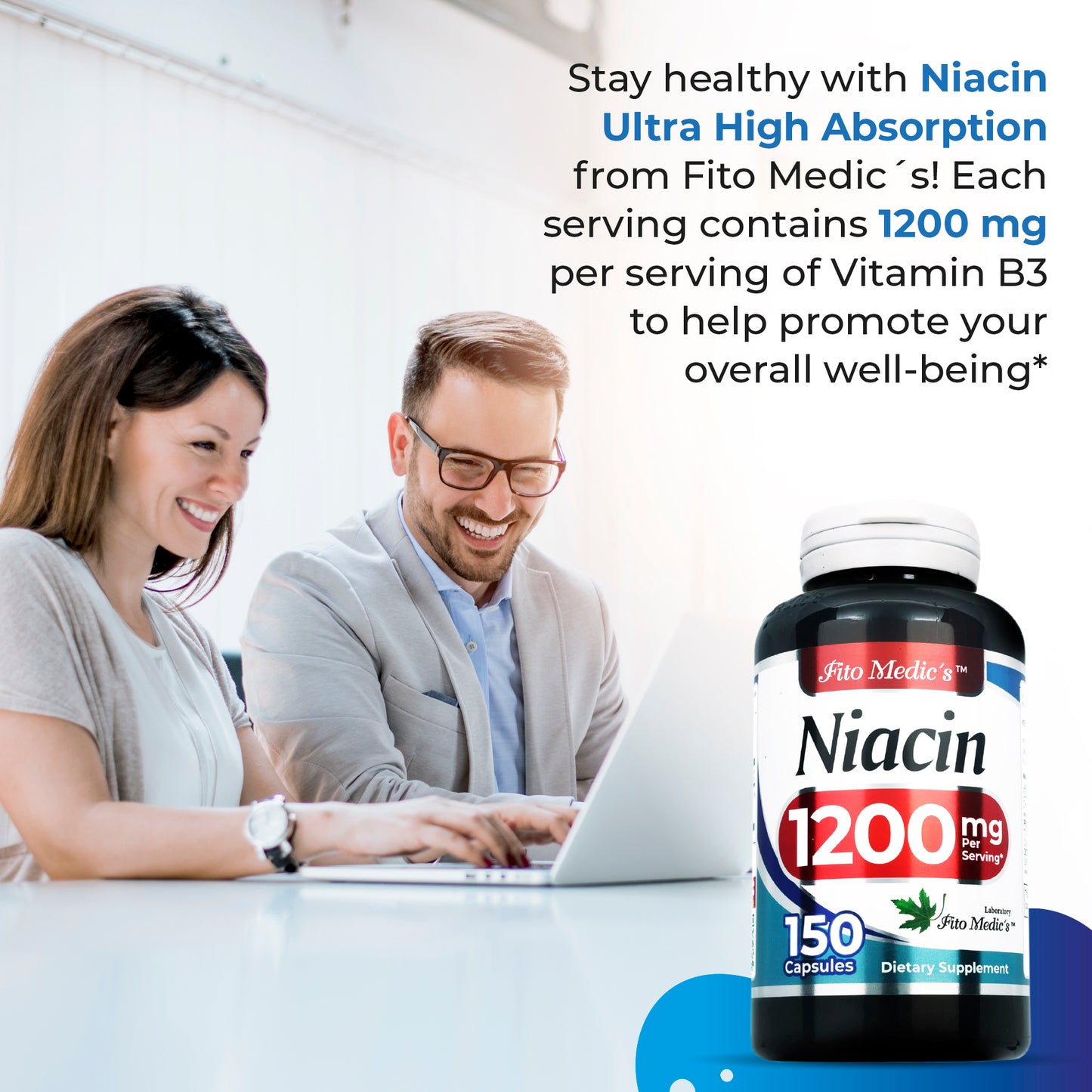 Niacin - Vitamin b3-1200 mg per Serving, 150 Capsules - Ultra high Absorption