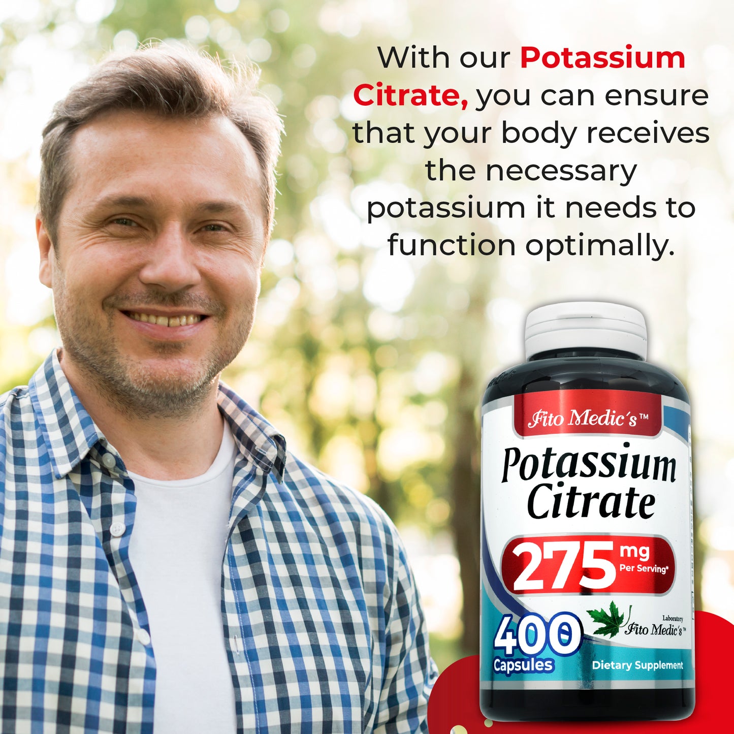 Potassium citrate | 400 Capsules |275 mg| Ultra high Absorption.