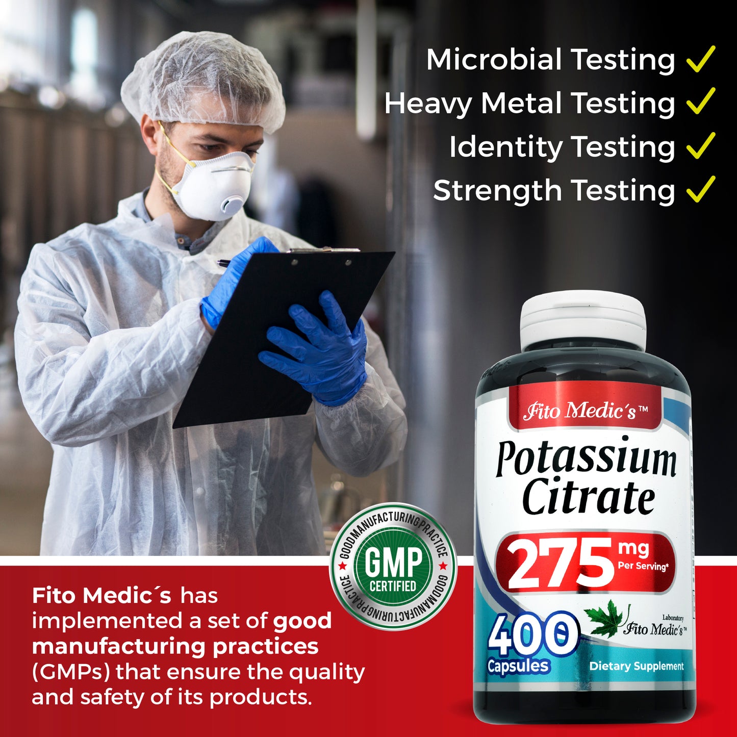 Potassium citrate | 400 Capsules |275 mg| Ultra high Absorption.