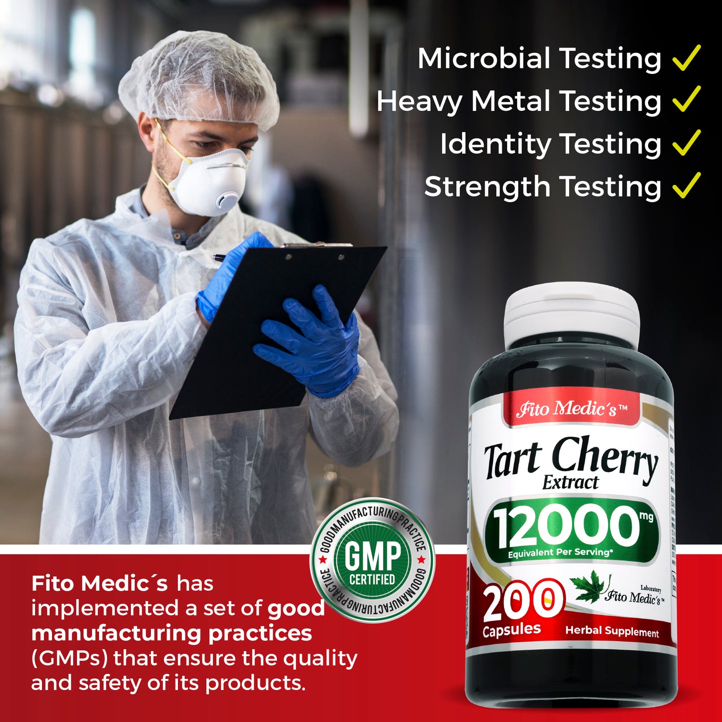 Tart Cherry |200 capsules |12000 mg| Ultra high Absorption