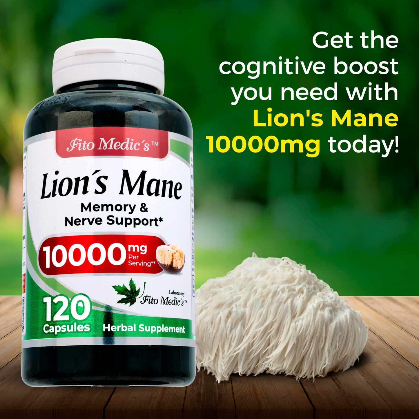 LIONS MANE 10000 mg Ultra High Absorption 120 Capsules