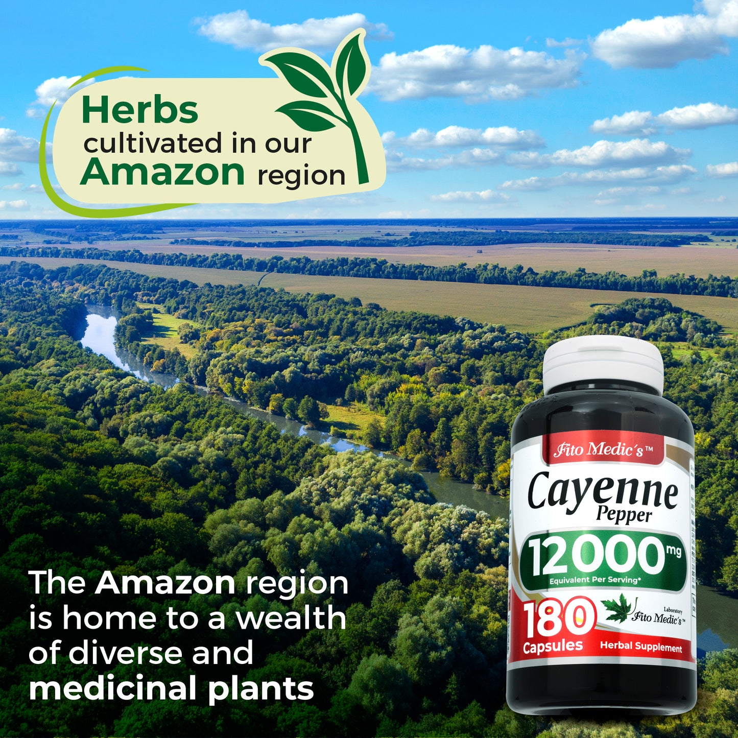 Cayenne Pepper Capsules Organic 12000 mg Ultra high Absorption 180 capsules