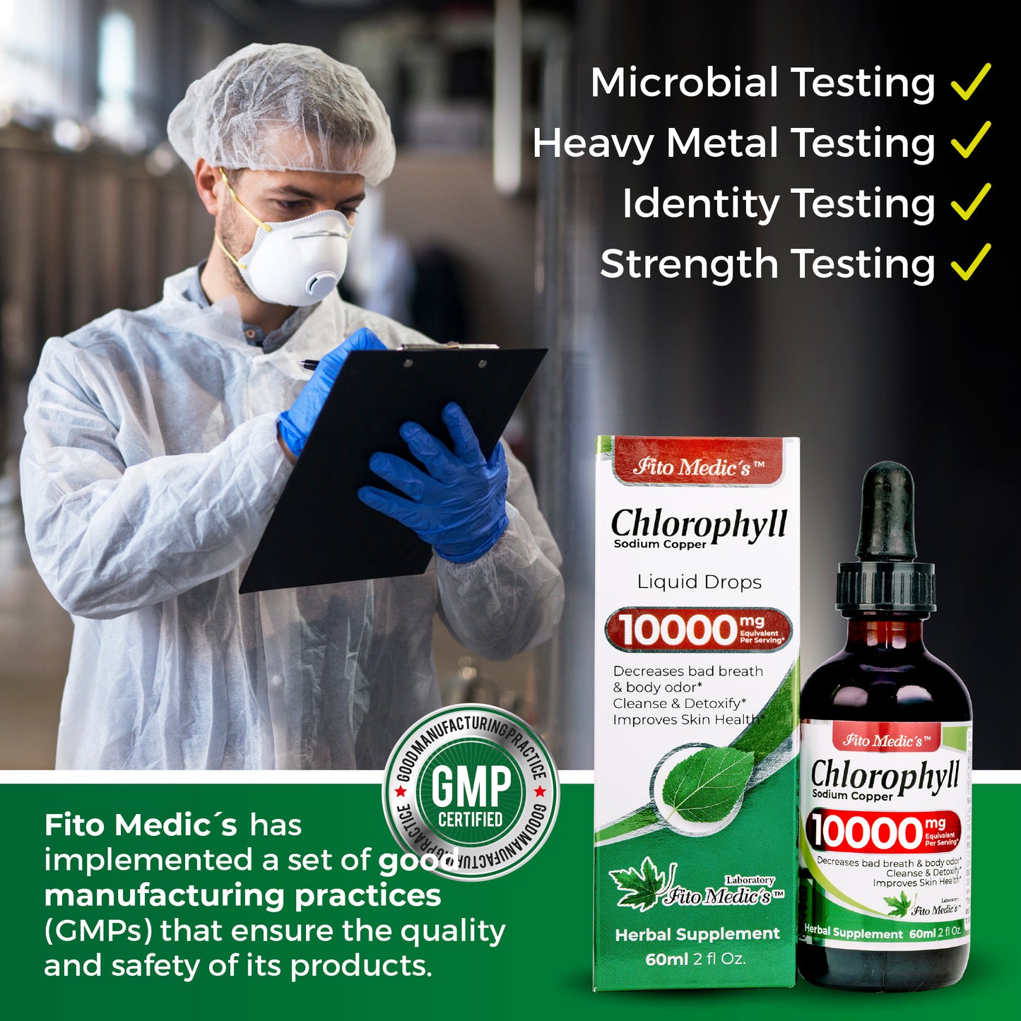 Chlorophyll Liquid Drops 10000 mg Ultra high Absorption