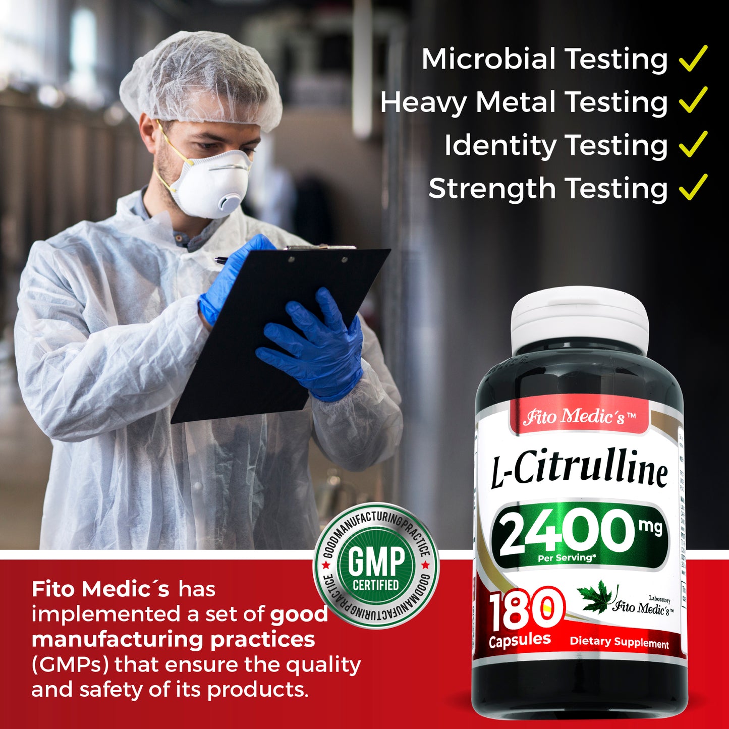 L-Citrulline 2400 mg Ultra high Absorption 180 Capsules