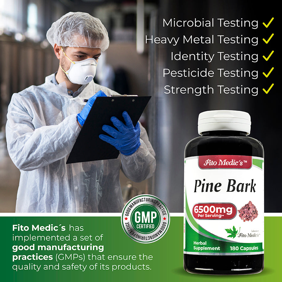Pine Bark Extract 6500 mg Ultra high Absorption 180 Capsules