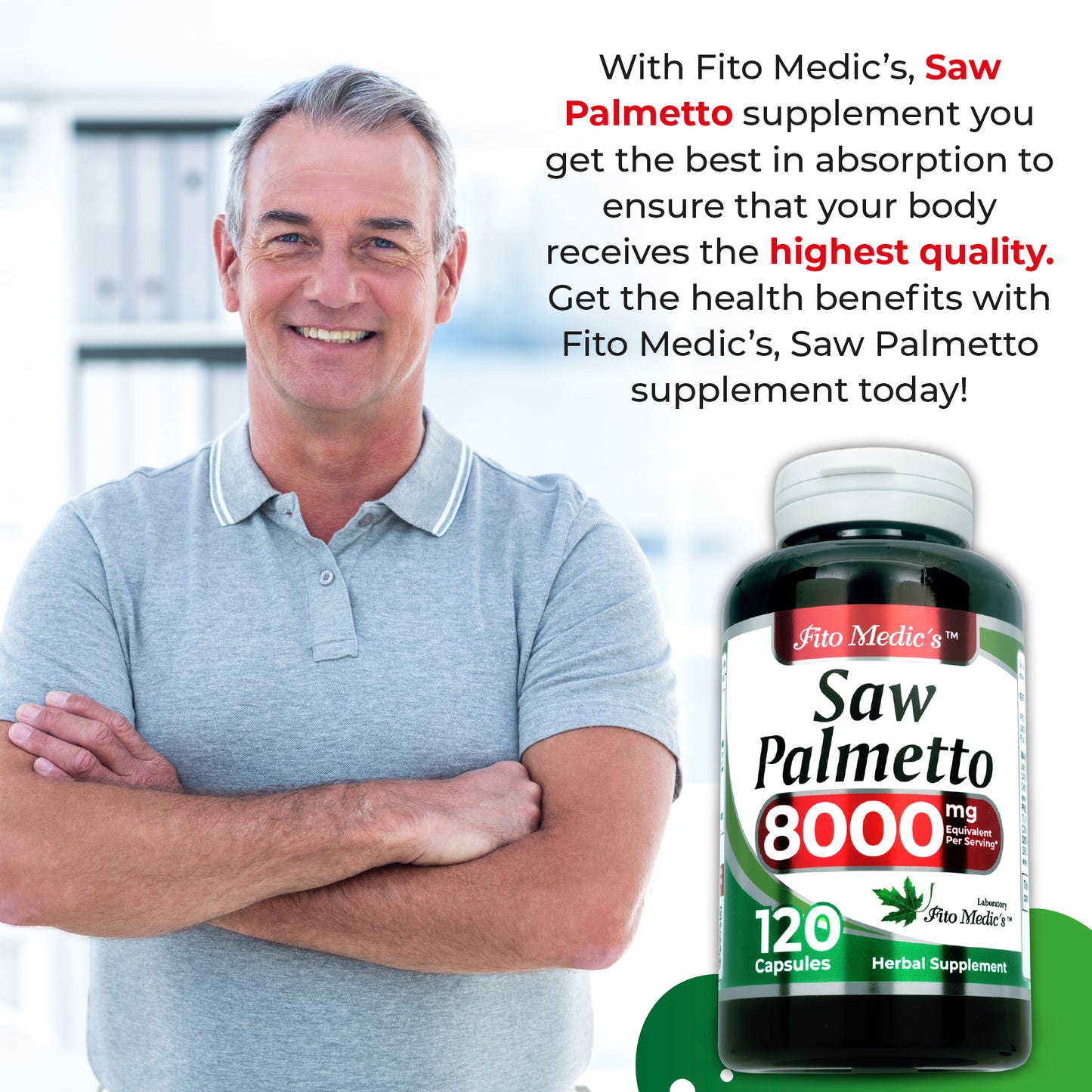 Saw palmetto 8000 mg Ultra High Absorption 120 Caps