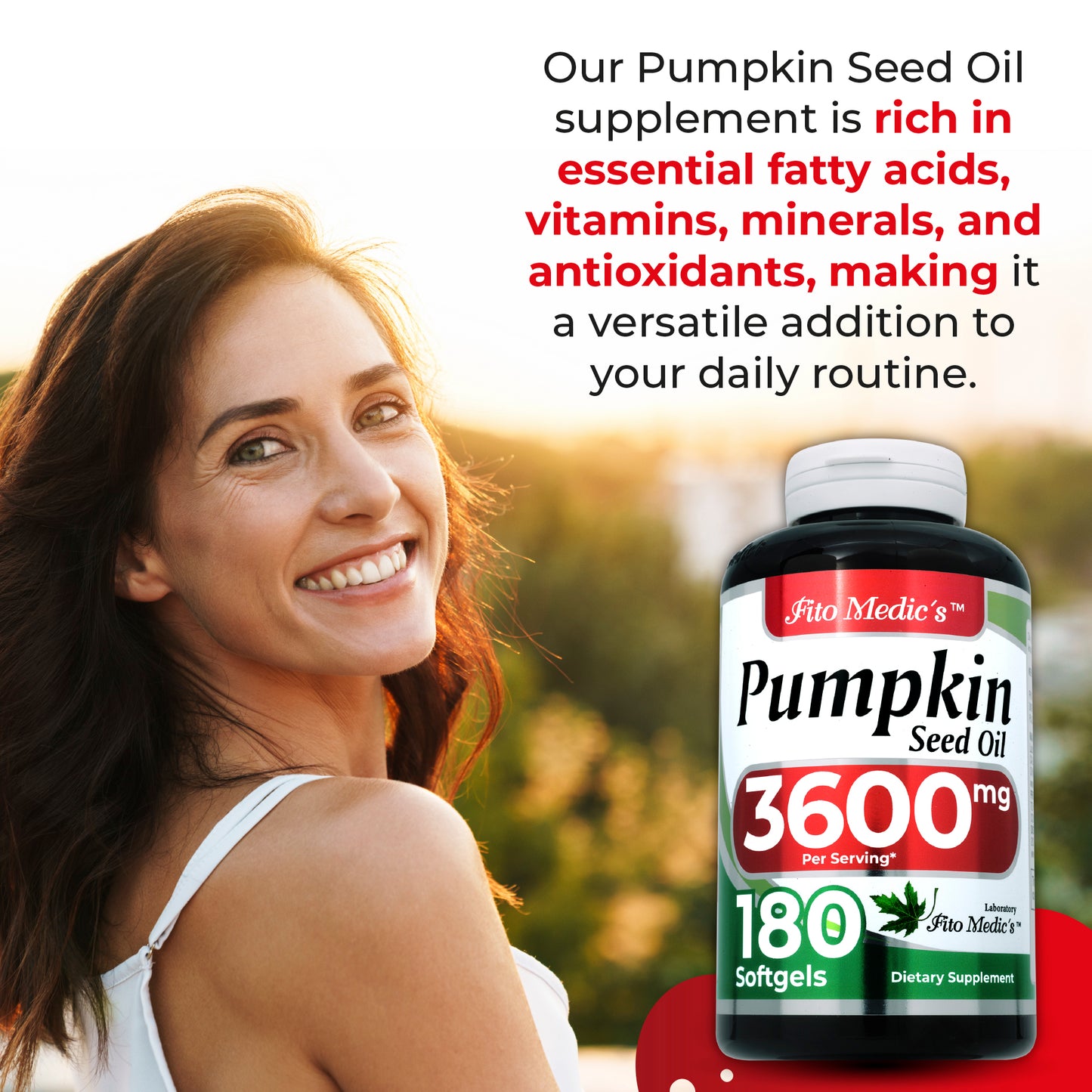 Pumpkin seed oil 180 softgels Ultra high Absorption 3600 mg