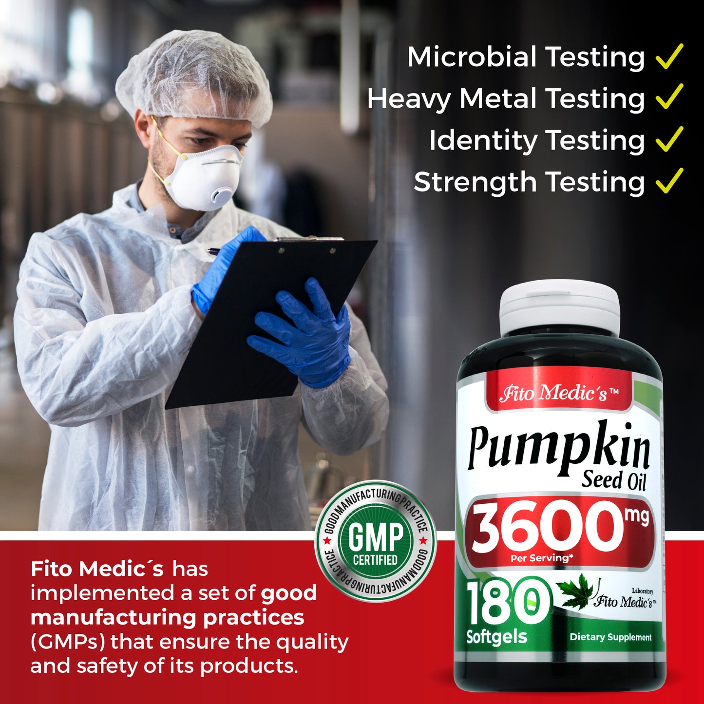 Pumpkin seed oil 180 softgels Ultra high Absorption 3600 mg
