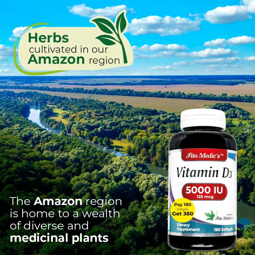 Vitamin D3 5000 IU Ultra high Absorption 360 Softgels - Vitamin d3 5000 iu - for Bone, Teeth, Muscle and Immune Health Support, , vitamina d3.