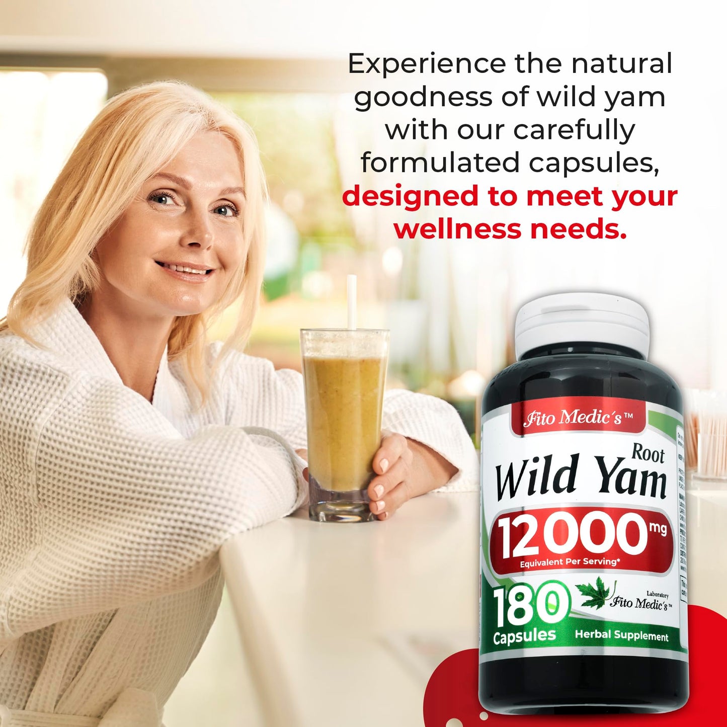 Wild yam root |180 capsules | 12000 mg | Ultra high Absorption