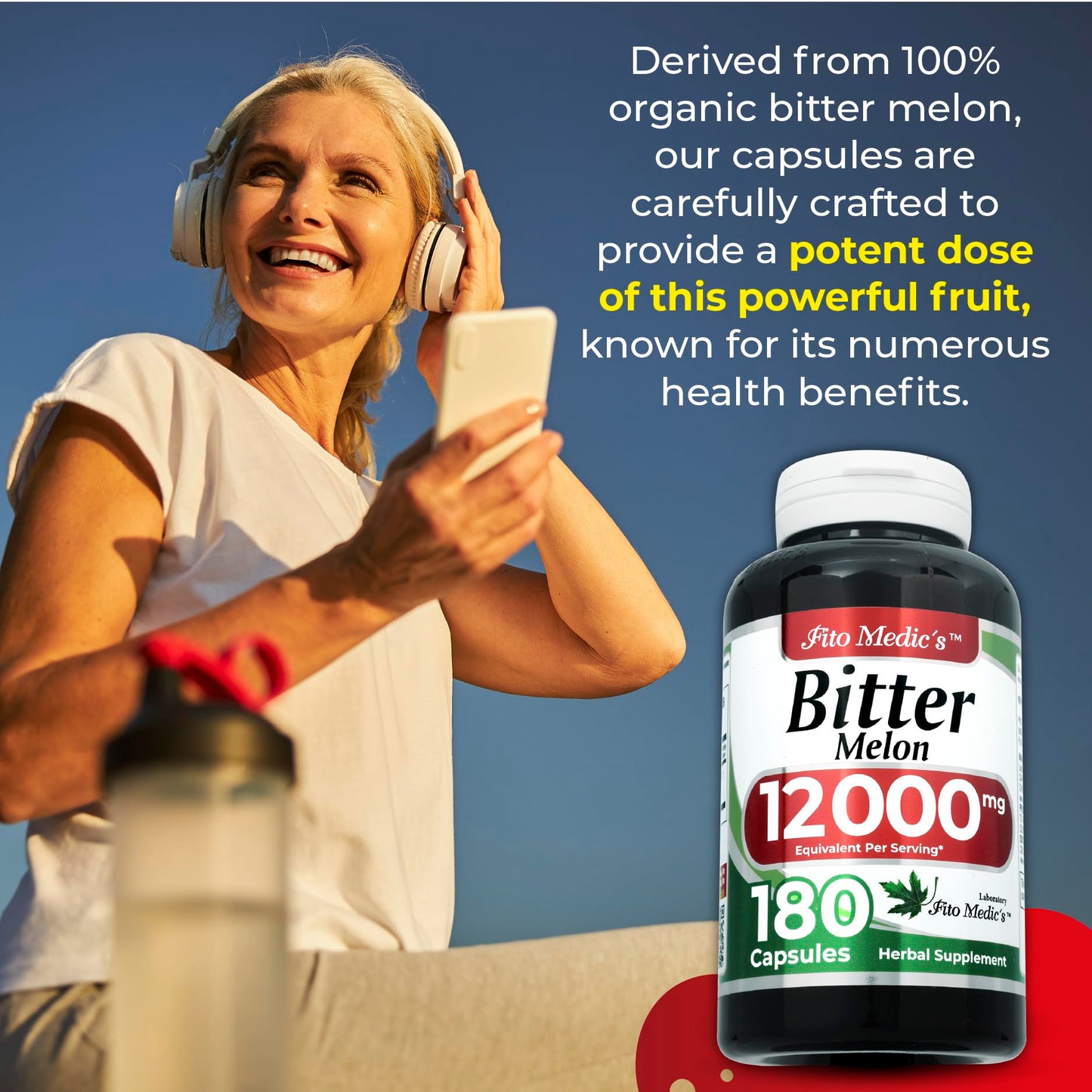 Bitter Melon Extract 12000 mg Ultra high Absorption 180 Capsules