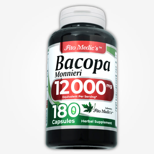 Bacopa Monnieri Capsules Organic | 12000 mg per Serving | 180 Capsules