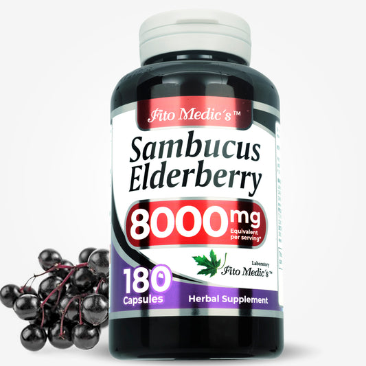 Sambucus Elderberry 8000 mg Ultra high Absorption 180 Capsules