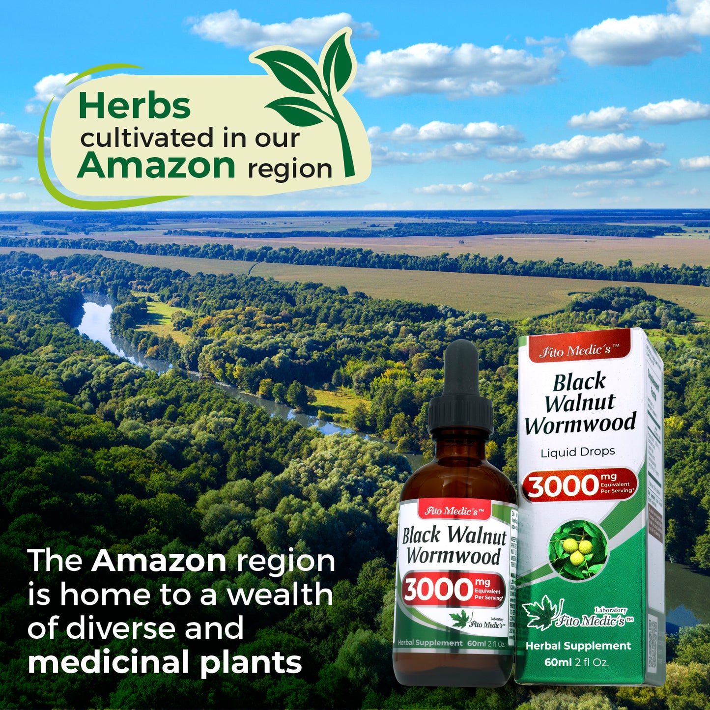 Black walnut wormwood | 2 fl oz | 3000 mg | Ultra high Absorption