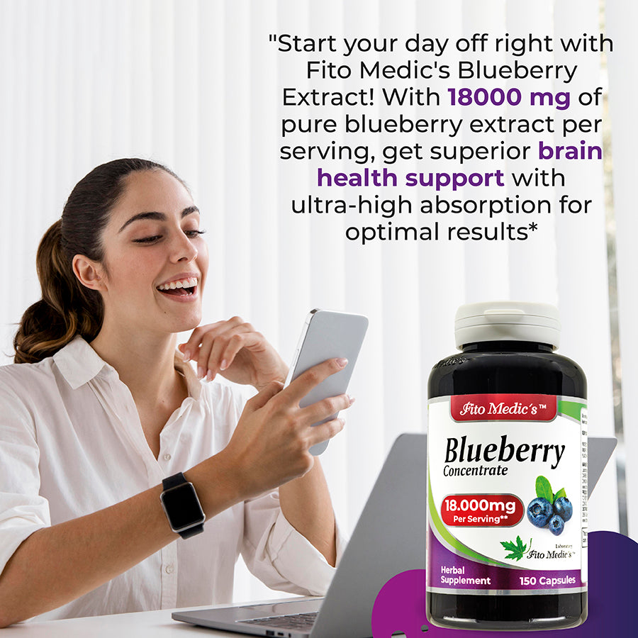 Blueberry Extract | 120 Capsules | Concentrated Extract | Highly Absorbable Herbal Supplement