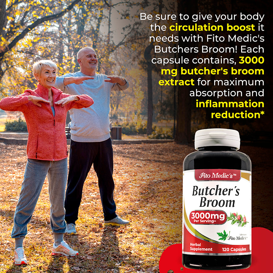 Butcher´s Broom - 120 Caps - 3000 mg per serving - Ultra High Absorption