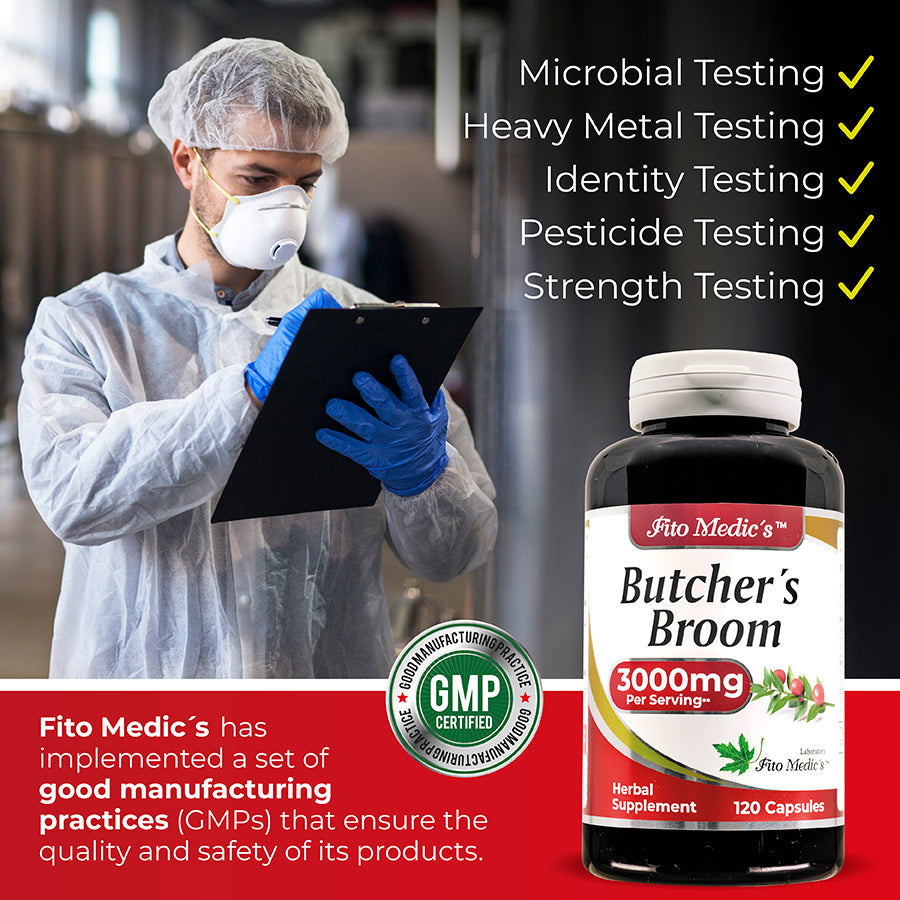 Butcher´s Broom - 120 Caps - 3000 mg per serving - Ultra High Absorption