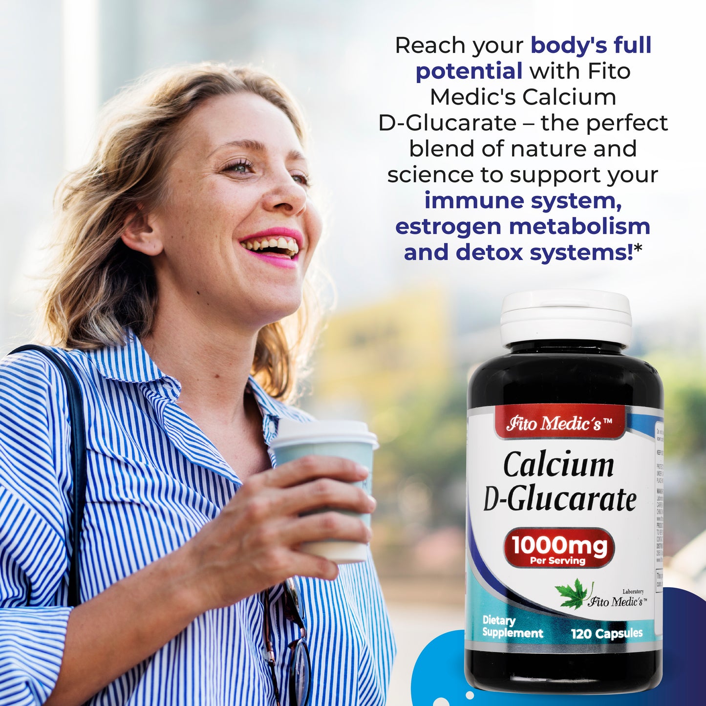 Calcium D-glucarate 1000mg -120 Caps -  Ultra high Absorption