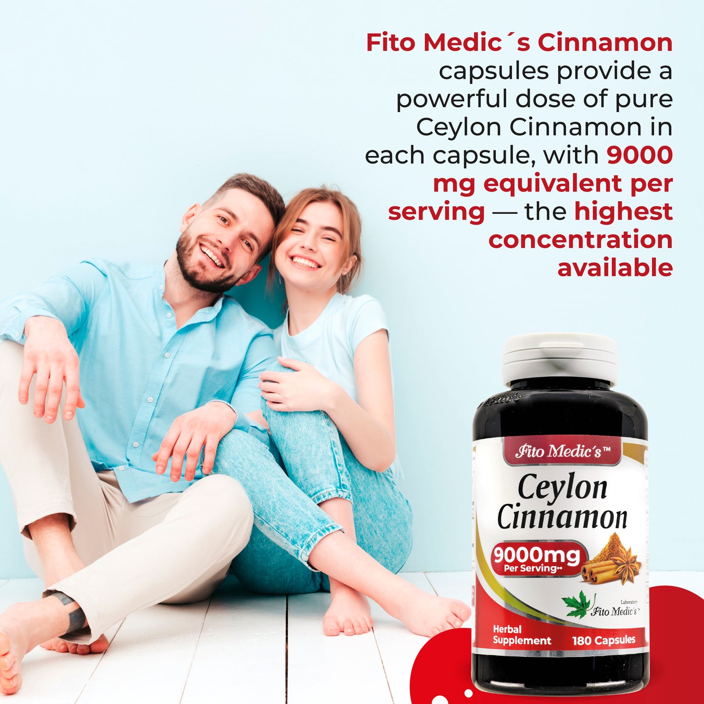 Ceylon Cinnamon Extract 9000 mg Ultra High Absorption 180 Capsules