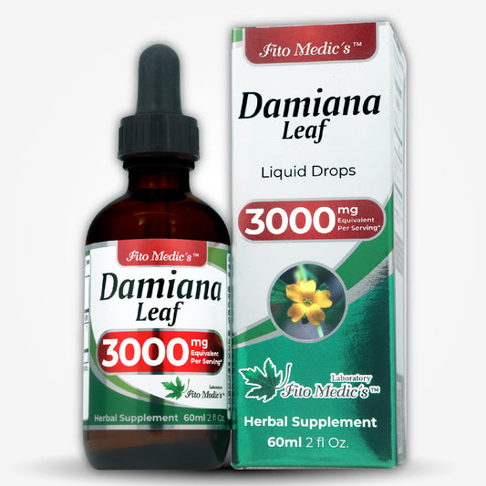 Damiana Leaf Extract 3000 mg, Alcohol Free Herbal Supplement, 2 fl oz