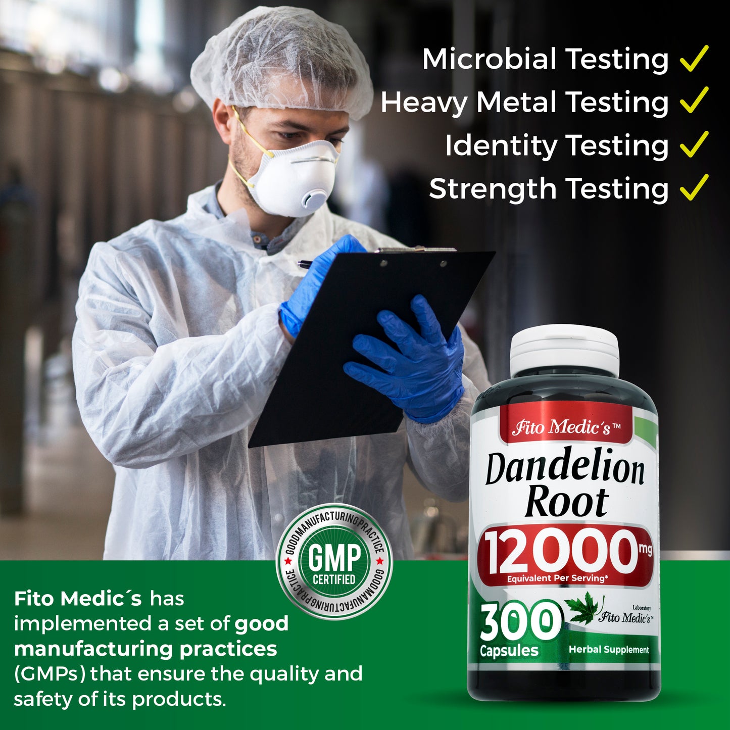 Dandelion Root - 300 Capsules - Concentrated Extract - Highly Absorbable Herbal Supplement