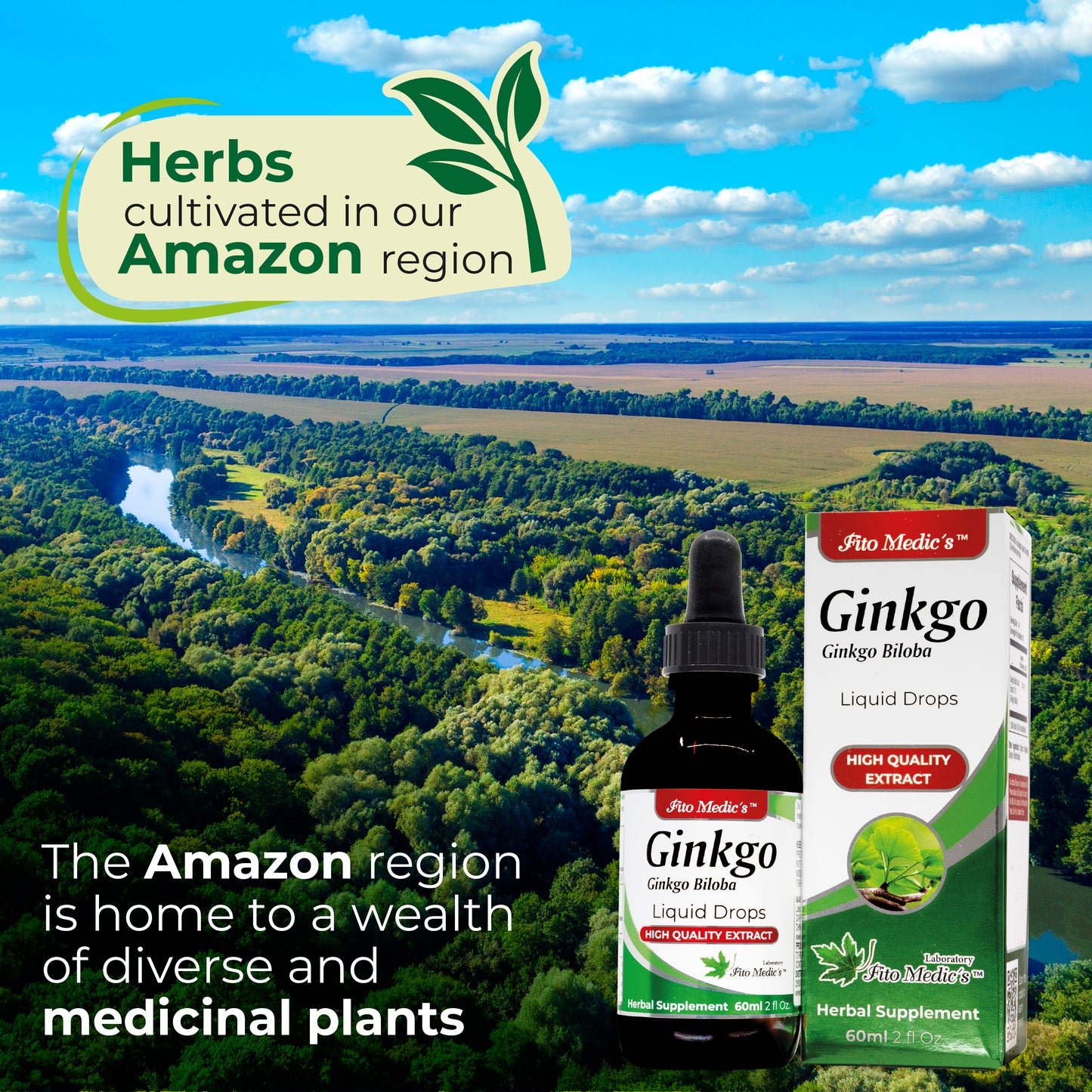 Ginkgo Biloba Drops Extract 60ml Ultra high Absorption