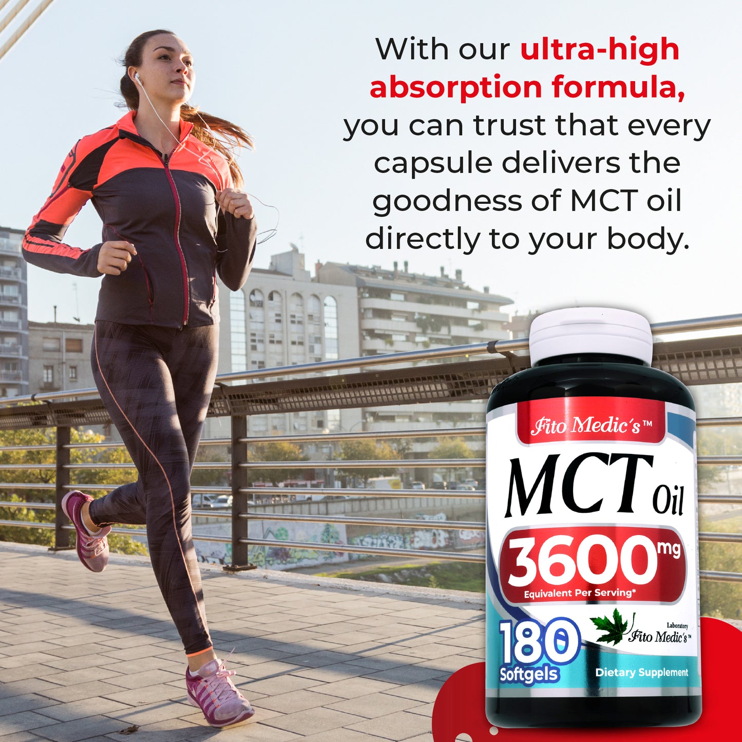 MCT Oil | 180 softgels | 3600 mg | Ultra High Absorption.