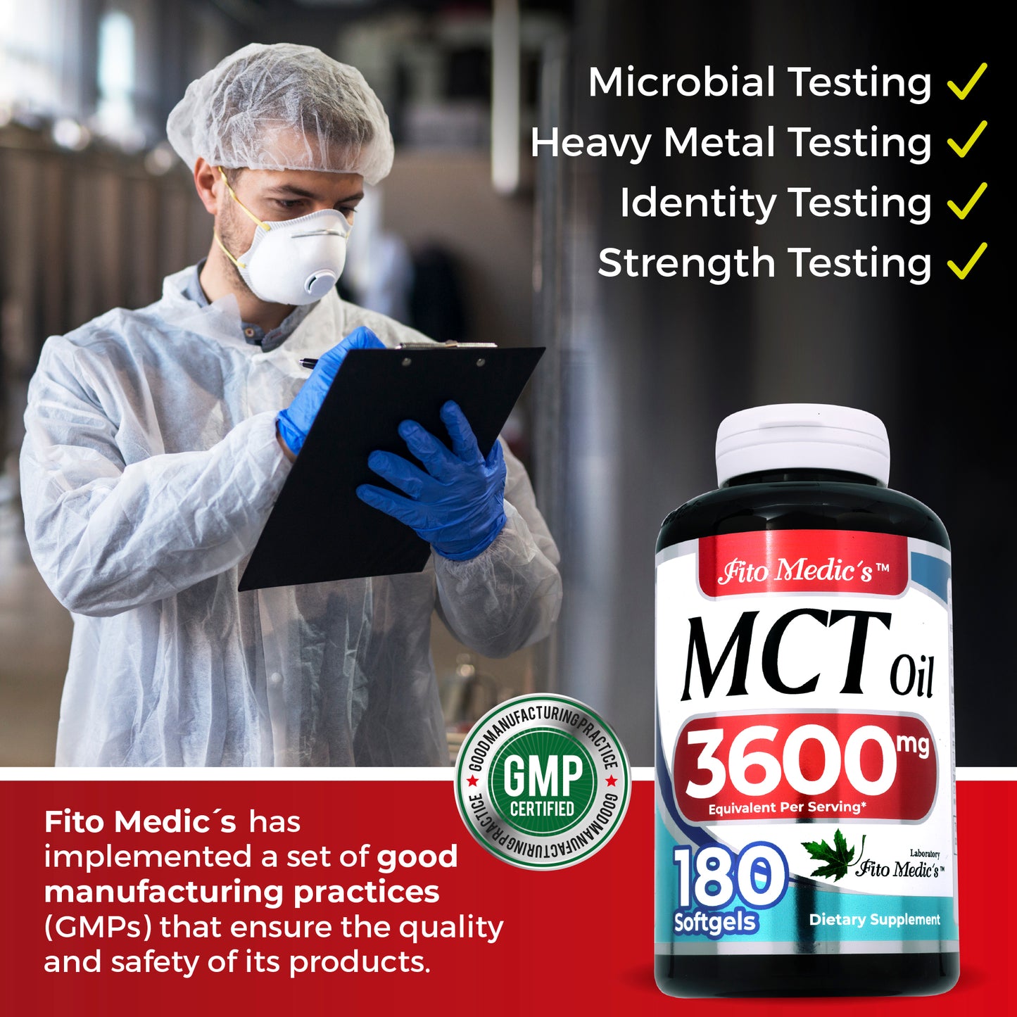 MCT Oil | 180 softgels | 3600 mg | Ultra High Absorption.