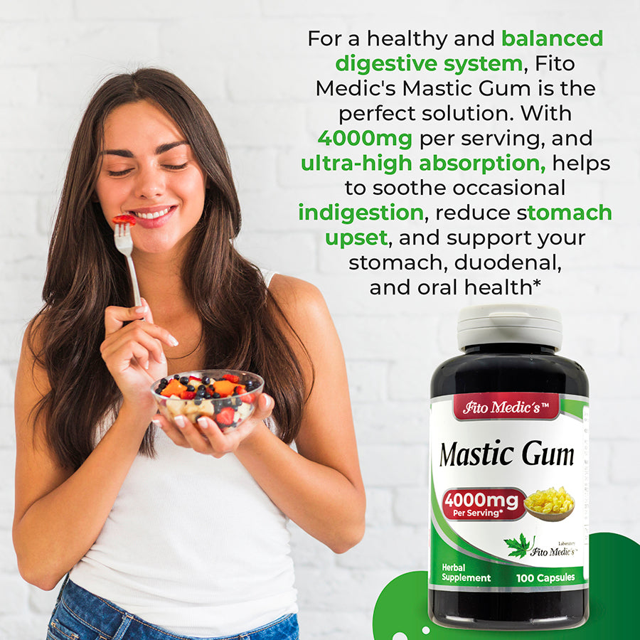 Mastic Gum – 4000 mg per Serving - 100 capsules - Ultra High Absorption