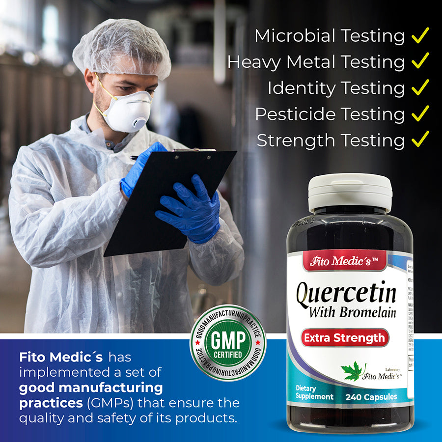 Quercetin with bromelain - 240 Capsules - Ultra high Absorption