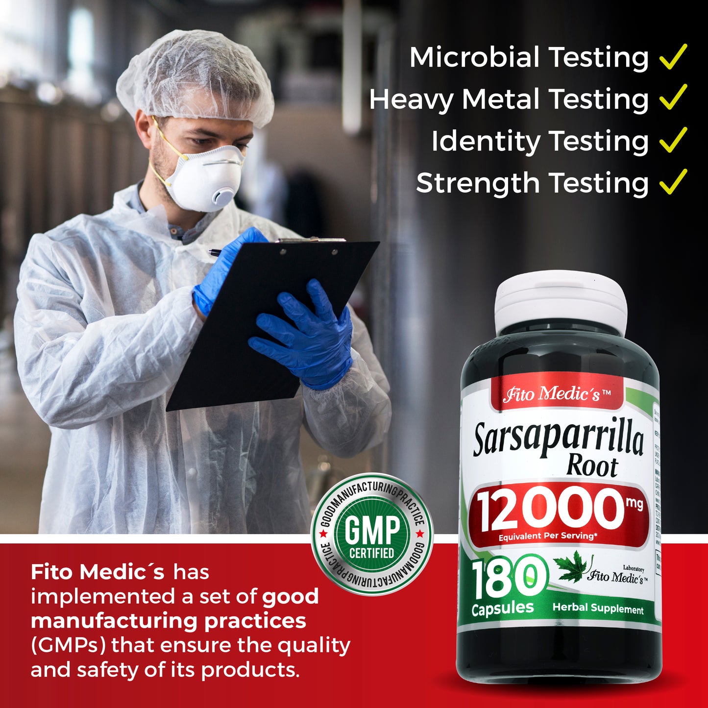 Sarsaparilla Root | 180 Capsules | Concentrated Extract | Highly Absorbable Herbal Supplement