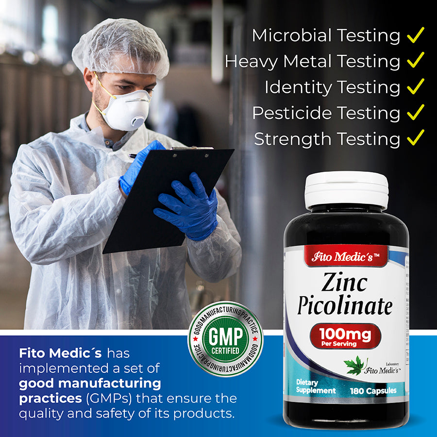 Zinc Picolinate - 100 mg - 180 Capsules -  Ultra High Absorption