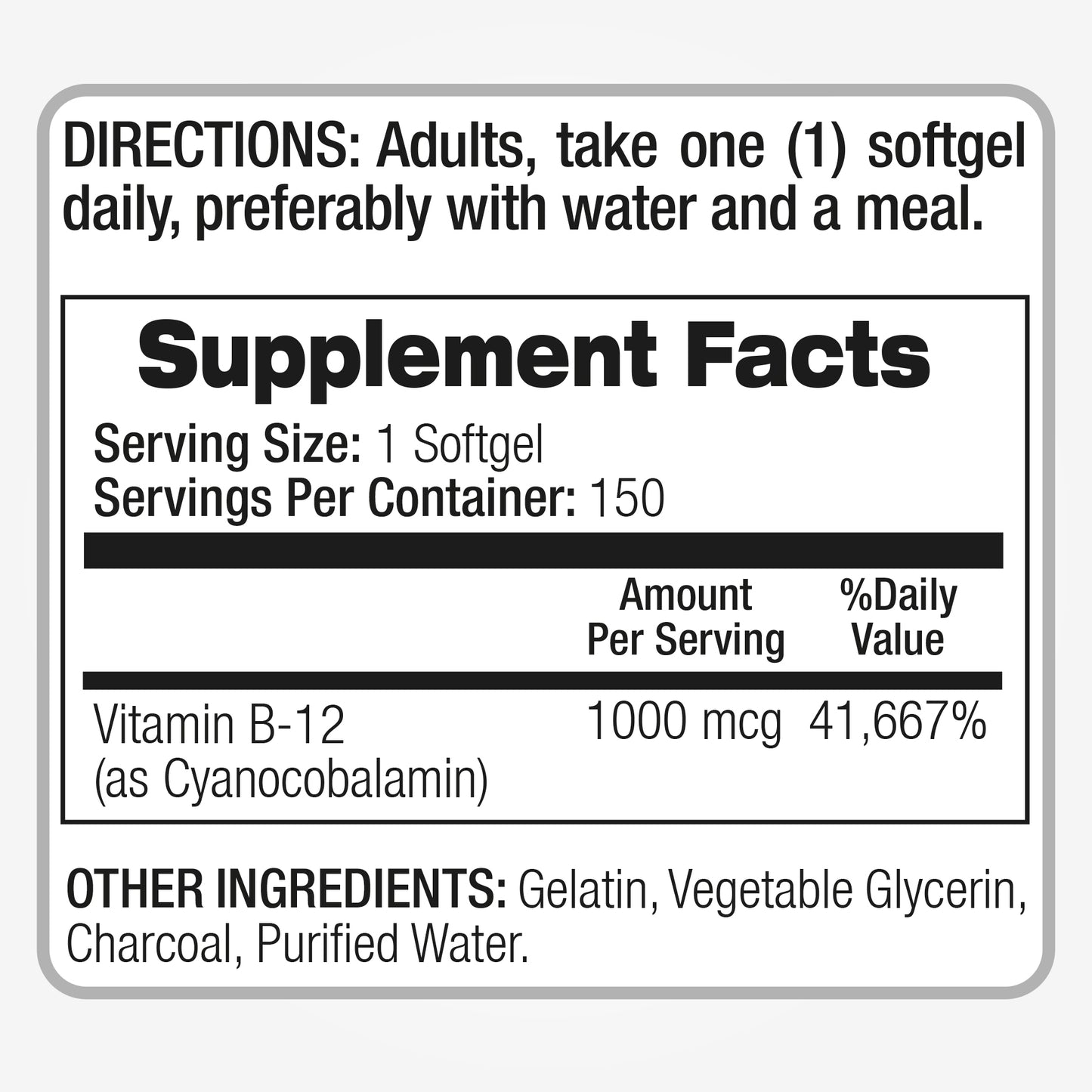 Vitamin B12 1000 mcg Ultra high Absorption 150 Servings