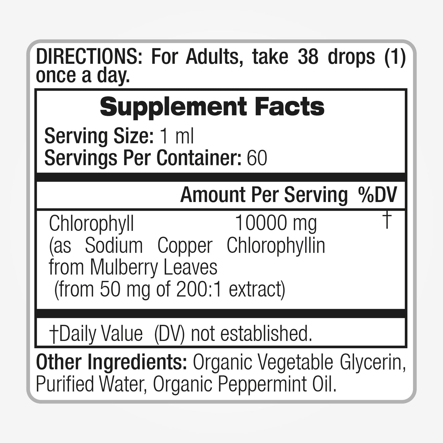 Chlorophyll Liquid Drops 10000 mg Ultra high Absorption