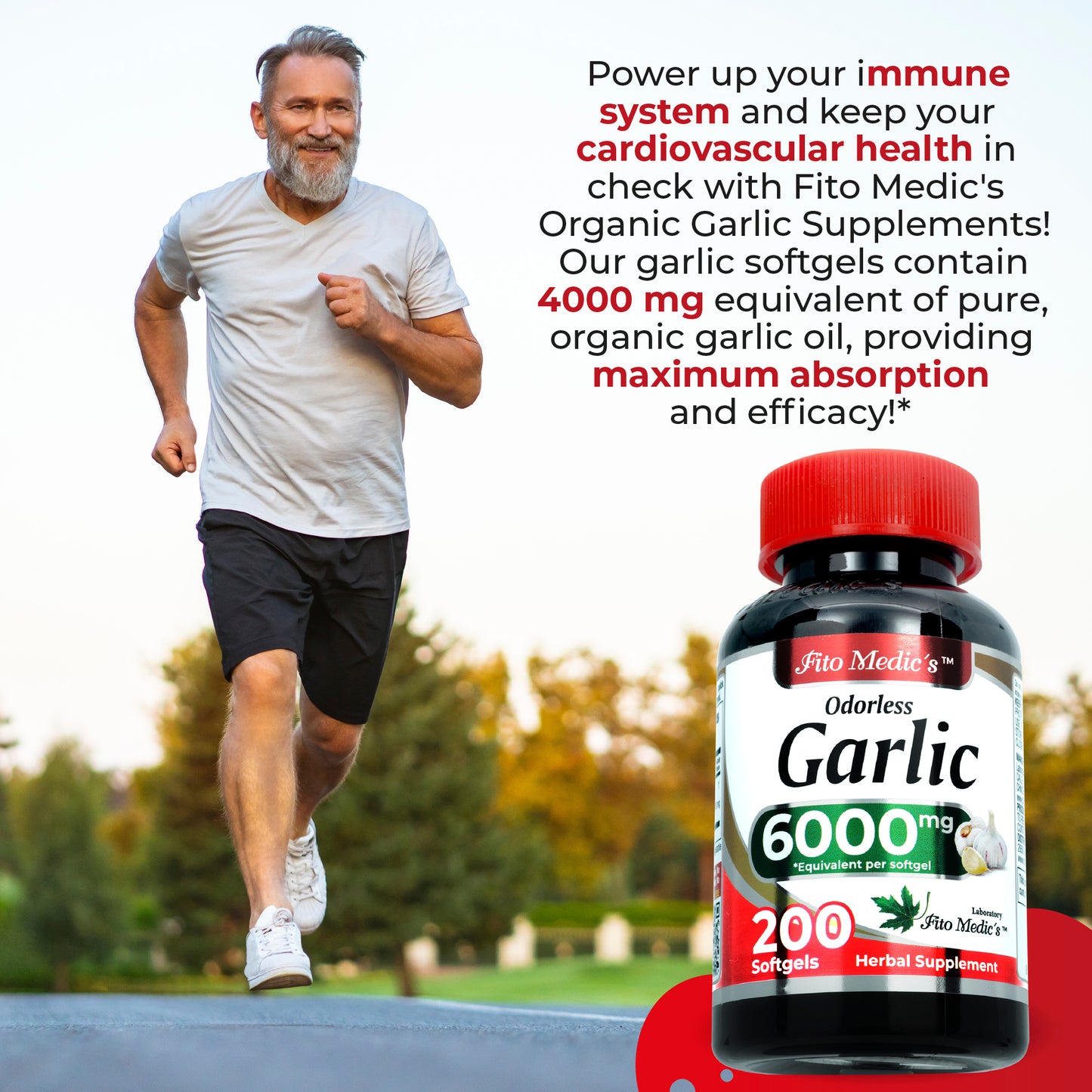 Garlic Pills 6000 mg High Absorption 200 Softgels