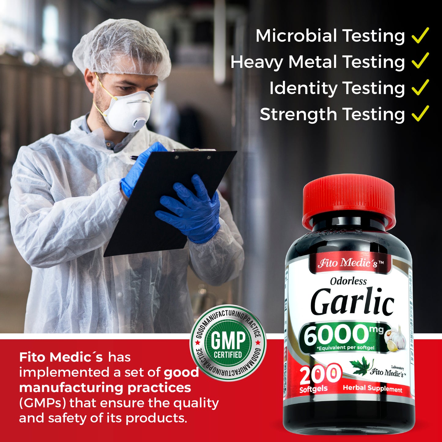 Garlic Pills 6000 mg High Absorption 200 Softgels