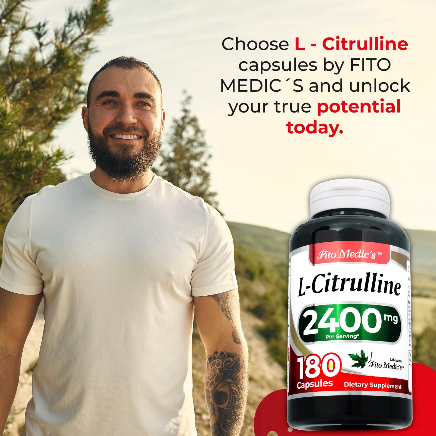 L-Citrulline 2400 mg Ultra high Absorption 180 Capsules
