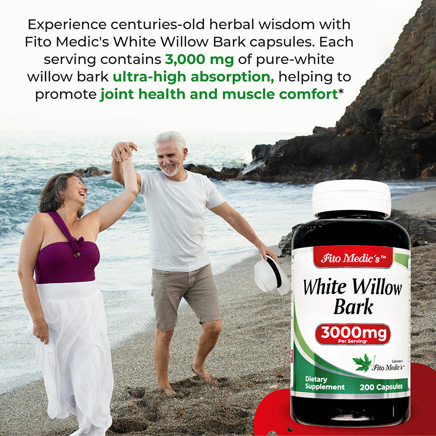 White Willow Bark - 180 Capsules -  Concentrate Extract - Ultra High Absorption