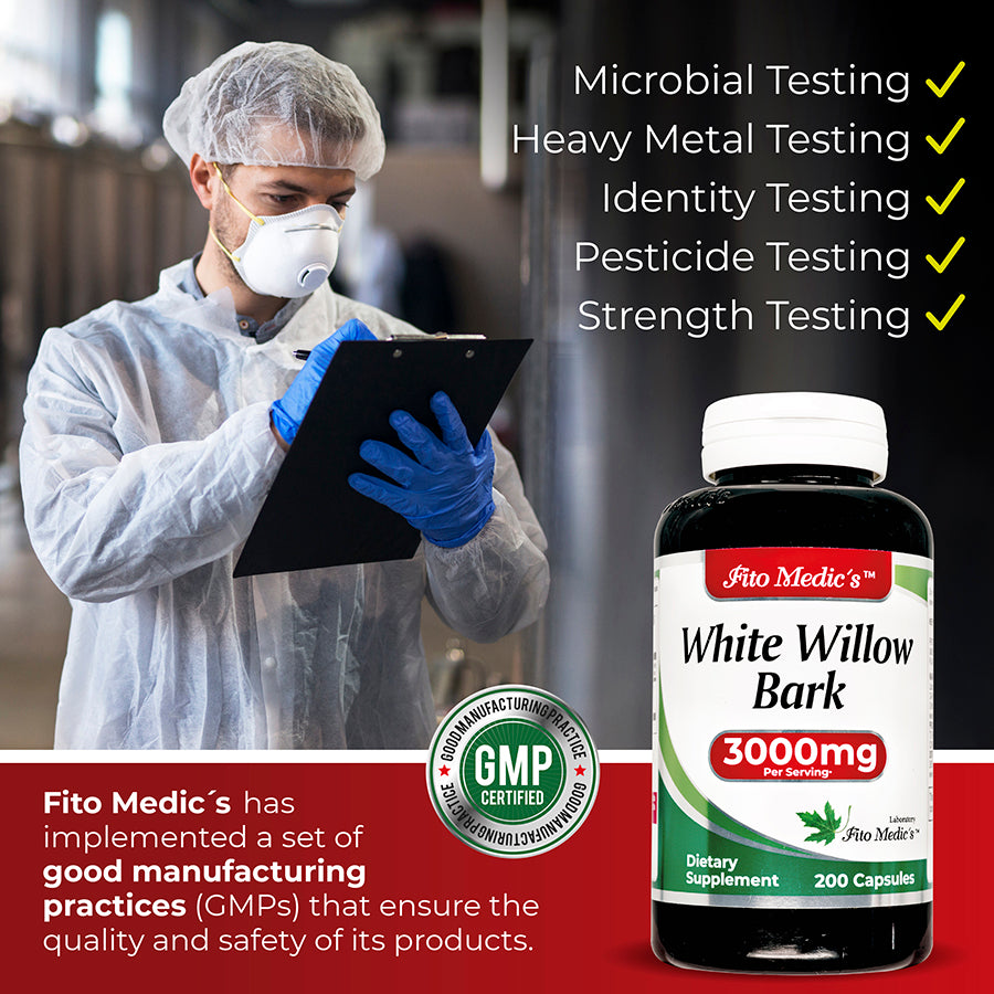 White Willow Bark - 180 Capsules -  Concentrate Extract - Ultra High Absorption